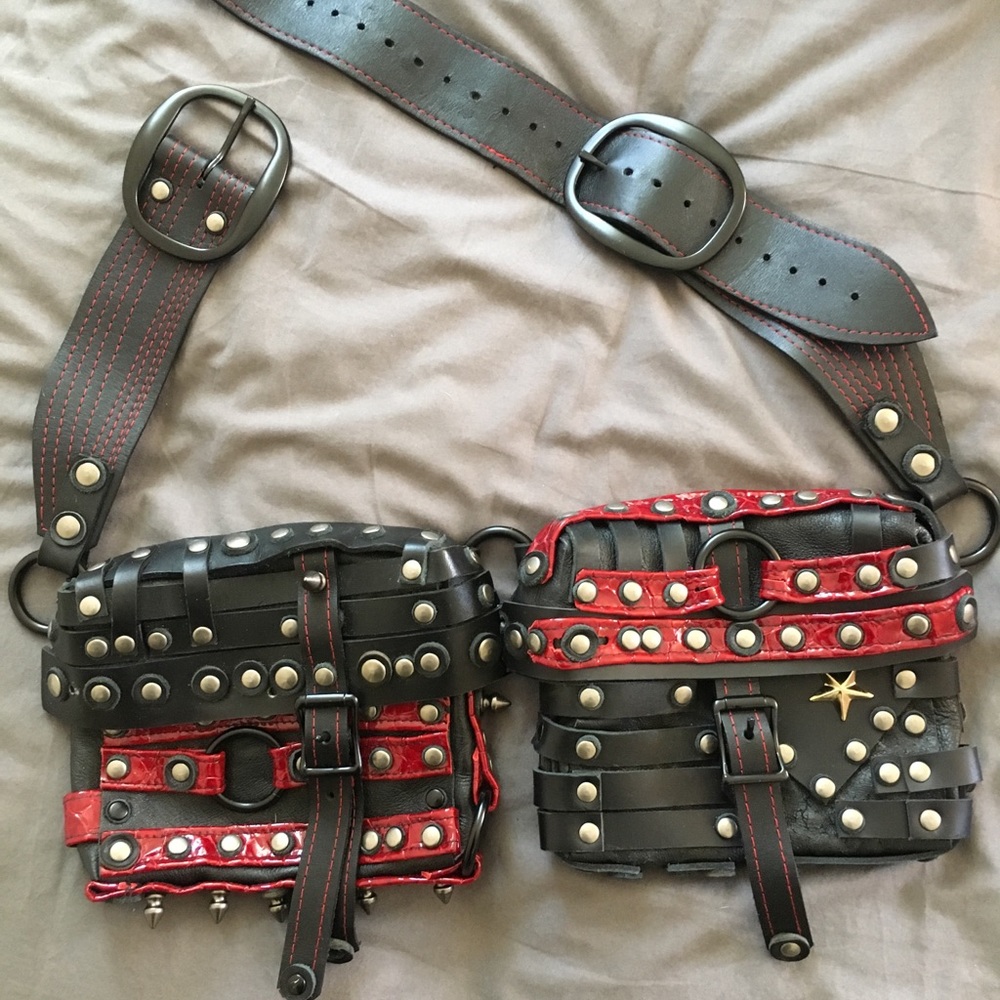 All leather belt bag